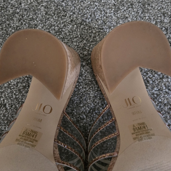 Jlo Natural Clear Block Heel Sandals- Size 9 1/2 (fit like a Size 9) - Picture 8 of 8